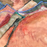 Acryl op doek, Maya Wildevuur, Landschap, 1999